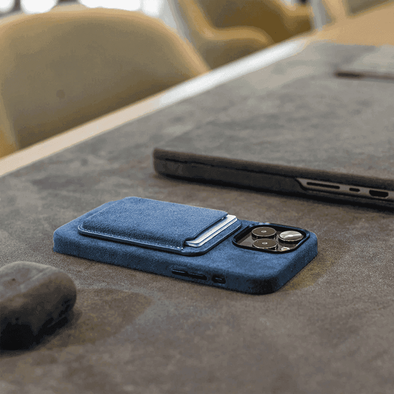 Carteira Alcantara MagSafe - Azul Oceano